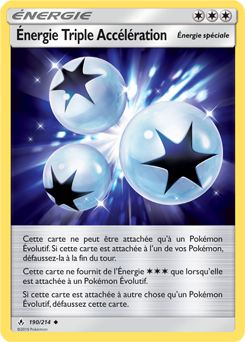 Carte Pokémon Peu commune Énergie Triple Accélération 190/214 de la série Alliance Infallible