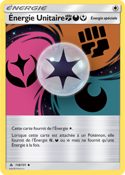 Carte Pokémon Peu commune Énergie Unitaire 118/131 de la série Lumière Interdite
