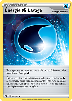 Carte Pokémon Peu commune Energir Eau Lavage 165/185 de la série Voltage Éclatant