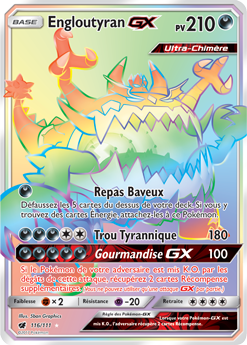 Carte Pokémon Engloutyran GX 116/111 de la série Invasion Carmin en vente au meilleur prix