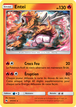 Carte Pokémon Entei 47/214 de la série Tonnerre Perdu en vente au meilleur prix