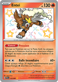 Carte Pokémon Entei 112/91 de la série Destinées de Paldea en vente au meilleur prix