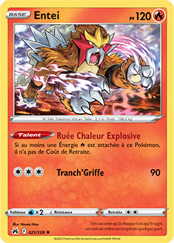 Carte Pokémon Entei 021/159 de la série Zénith Suprême en vente au meilleur prix