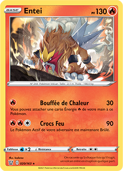 Carte Pokémon Entei 20/163 de la série Styles de Combat en vente au meilleur prix
