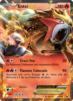 Carte Pokémon Entei EX 13/108 de la série Explorateurs Obscurs en vente au meilleur prix