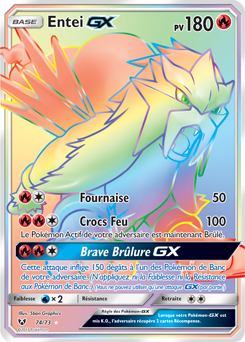 Carte Pokémon Entei GX 74/73 de la série Légendes Brillantes en vente au meilleur prix