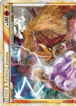 Carte Pokémon Pokémon Légende Entei & Raikou LÉGENDE 90/95 de la série Déchaînement