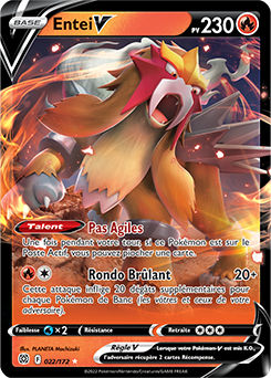 Carte Pokémon Entei V 022/172 de la série Stars Étincelantes en vente au meilleur prix