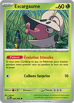 Carte Pokémon Communes Escargaume 8/86 de la série Flamme Blanche