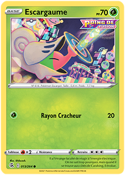 Carte Pokémon Communes Escargaume 13/264 de la série Poing de Fusion