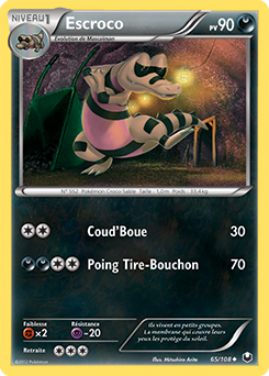 Carte Pokémon Peu commune Escroco 65/108 de la série Explorateurs Obscurs