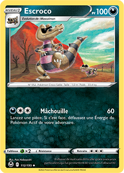 Carte Pokémon Peu commune Escroco 112/195 de la série Tempête Argentée