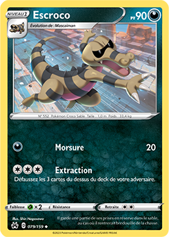 Carte Pokémon Escroco 079/159 de la série Zénith Suprême en vente au meilleur prix