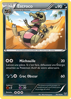 Carte Pokémon Peu commune Escroco 70/146 de la série X&Y