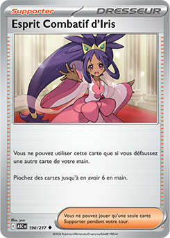 Carte Pokémon Esprit Combatif d'Iris 190/217 de la série Héros Transcendants en vente au meilleur prix