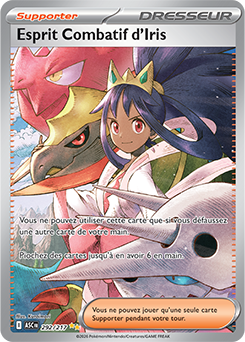 Carte Pokémon Illustration spéciale rare Esprit Combatif d'Iris 292/217 de la série Héros Transcendants