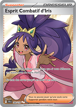 Carte Pokémon Ultra rare Esprit Combatif d'Iris 180/159 de la série Aventures Ensemble