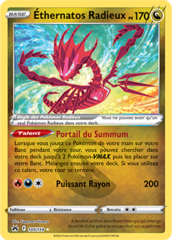 Carte Pokémon Éthernatos Radieux 105/159 de la série Zénith Suprême en vente au meilleur prix