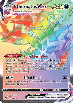 Carte Pokémon Éthernatos VMAX 192/189 de la série Ténèbres Embrasées en vente au meilleur prix