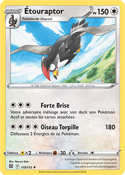 Carte Pokémon Rare Étouraptor 119/172 de la série Stars Étincelantes