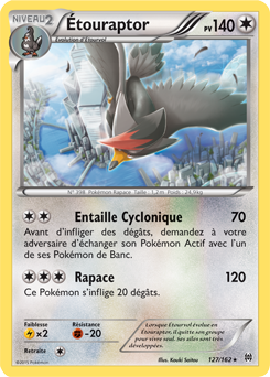 Carte Pokémon Rare Étouraptor 127/162 de la série Impulsion Turbo