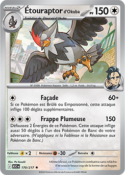 Carte Pokémon Étouraptor d'Okuba 170/217 de la série Héros Transcendants en vente au meilleur prix