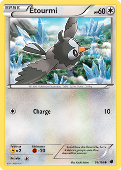 Carte Pokémon Étourmi 95/116 de la série Glaciation Plasma en vente au meilleur prix
