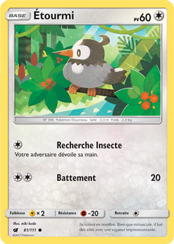 Carte Pokémon Étourmi 81/111 de la série Invasion Carmin en vente au meilleur prix