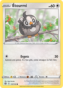 Carte Pokémon Étourmi 117/172 de la série Stars Étincelantes en vente au meilleur prix