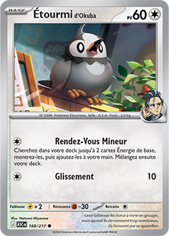 Carte Pokémon Étourmi d'Okuba 168/217 de la série Héros Transcendants en vente au meilleur prix