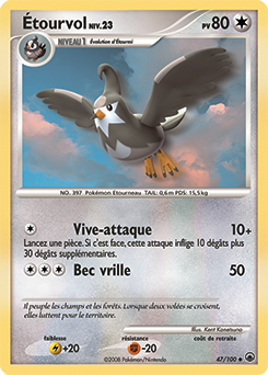 Carte Pokémon Étourvol 47/100 de la série Aube Majestueuse en vente au meilleur prix