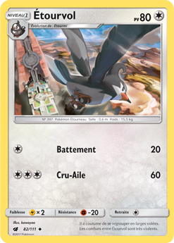 Carte Pokémon Étourvol 82/111 de la série Invasion Carmin en vente au meilleur prix