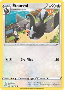 Carte Pokémon Peu commune Étourvol 118/172 de la série Stars Étincelantes