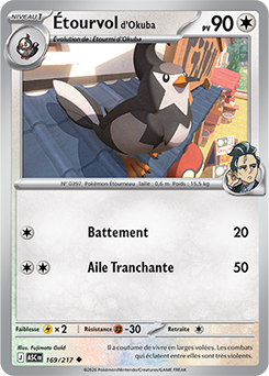 Carte Pokémon Étourvol d'Okuba 169/217 de la série Héros Transcendants en vente au meilleur prix