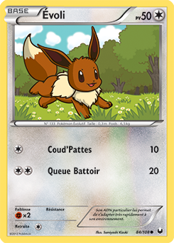 Carte Pokémon Évoli 84/108 de la série Explorateurs Obscurs en vente au meilleur prix