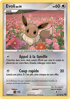 Carte Pokémon Evoli 62/100 de la série Aube Majestueuse en vente au meilleur prix