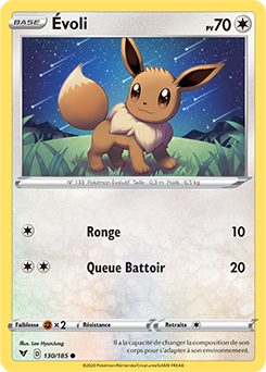 Carte Pokémon Évoli 130/185 de la série Voltage Éclatant en vente au meilleur prix