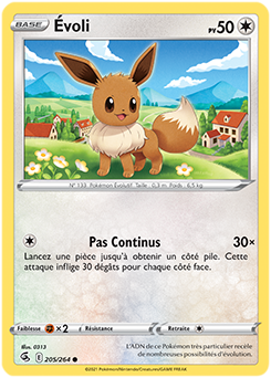 Carte Pokémon Évoli 205/264 de la série Poing de Fusion en vente au meilleur prix