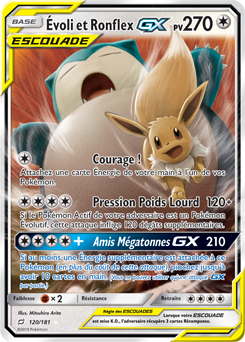 Carte Pokémon Évoli Ronflex GX 120/181 de la série Duo de Choc en vente au meilleur prix