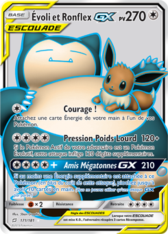 Carte Pokémon Évoli Ronflex GX 171/181 de la série Duo de Choc en vente au meilleur prix