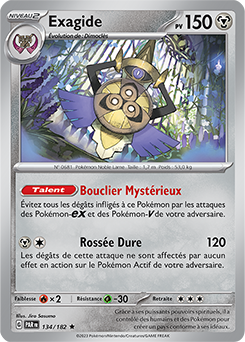 Carte Pokémon Rare Exagide 134/182 de la série Faille Paradoxe