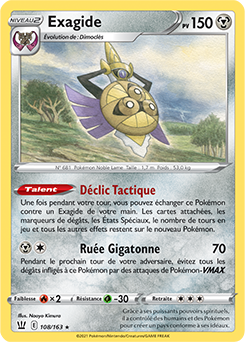 Carte Pokémon Exagide 108/163 de la série Styles de Combat en vente au meilleur prix