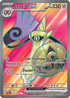 Carte Pokémon Ultra rare Exagide ex 230/182 de la série Faille Paradoxe