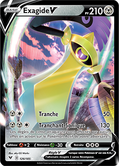 Carte Pokémon Ultra rare V Exagide V 126/185 de la série Voltage Éclatant