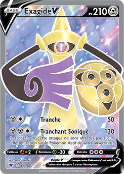 Carte Pokémon Full Art V Exagide V 177/185 de la série Voltage Éclatant