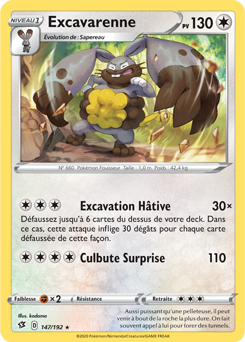 Carte Pokémon Excavarenne 147/192 de la série Clash des Rebelles en vente au meilleur prix