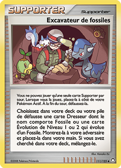 Carte Pokémon Peu commune Excavateur de fossiles 111/123 de la série Trésors Mystérieux