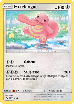 Carte Pokémon Excelangue 102/156 de la série Ultra Prisme en vente au meilleur prix