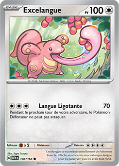 Carte Pokémon Excelangue 108/165 de la série 151 en vente au meilleur prix