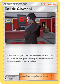 Carte Pokémon Peu commune Exil de Giovanni 57/68 de la série Destinées Occultes